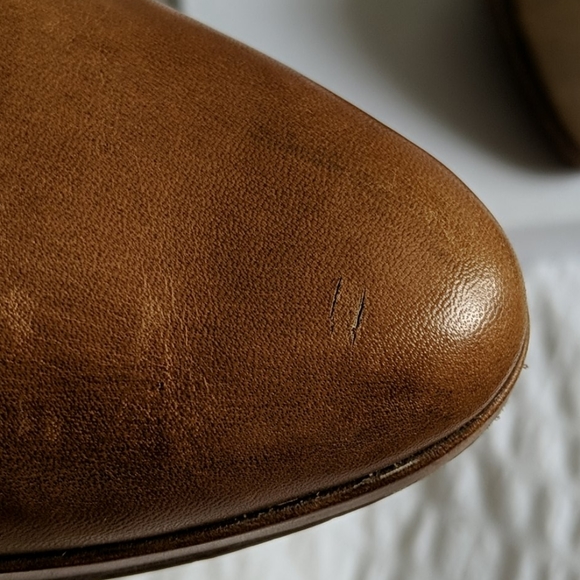 Sz 9 Natural Leather Color Sling Backs 4" - Picture 5 of 6